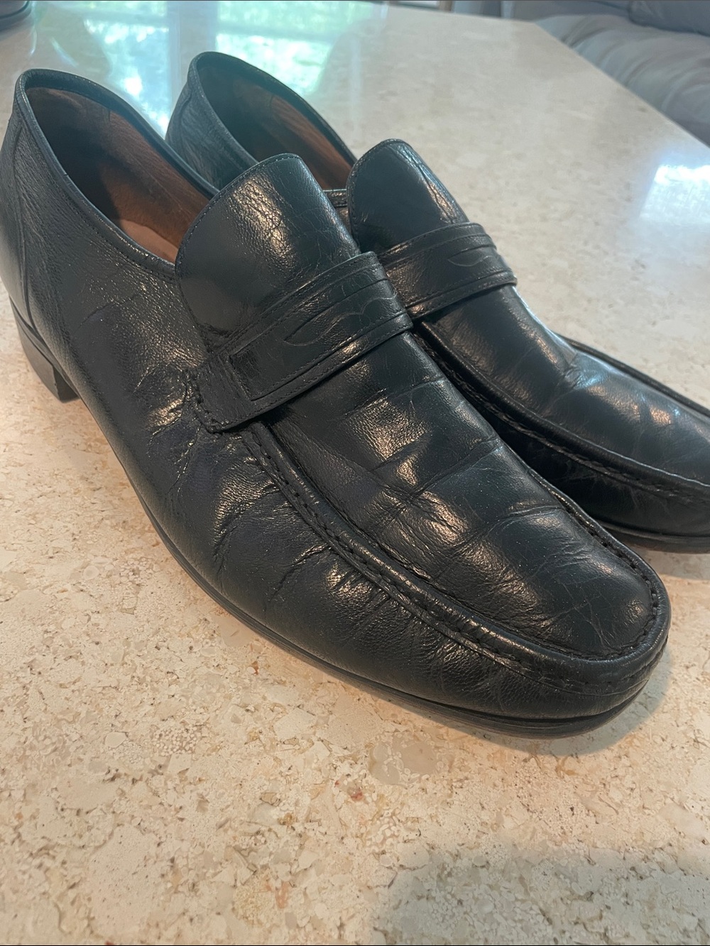 Bostonian Black Leather Penny Loafers vintage